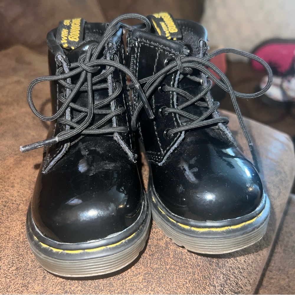 Dr. Martens Shiny Black Kids Boots